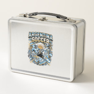 Argentinien Fußball Skelett Stürmer Nationen Poste Metall Brotdose