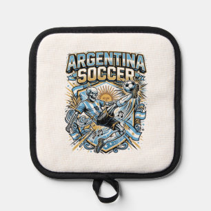 Argentinien Fußball Skelett Stürmer Nationen Poste Topflappen