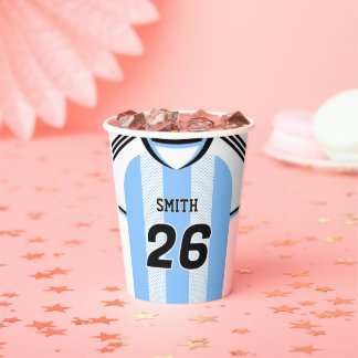 Argentinien Fußballtrikot Benutzerdefinierter Name Pappbecher