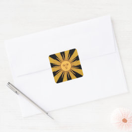 Argentinien Golden Sun, Sol de Mayo Quadratischer Aufkleber