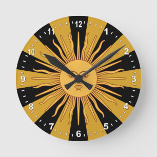 Argentinien Golden Sun, Sol de Mayo Runde Wanduhr