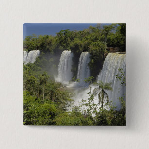 Argentinien, Iguacu-Wasserfälle in der Sonne. Button