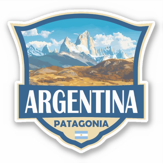 Argentinien Illustration Retro-Abzeichen Aufkleber (Vorderseite)