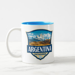 Argentinien Illustration Retro-Abzeichen Zweifarbige Tasse