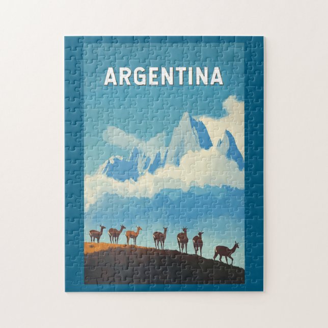 Argentinien Illustration Travel Art Vintag (Vertikal)