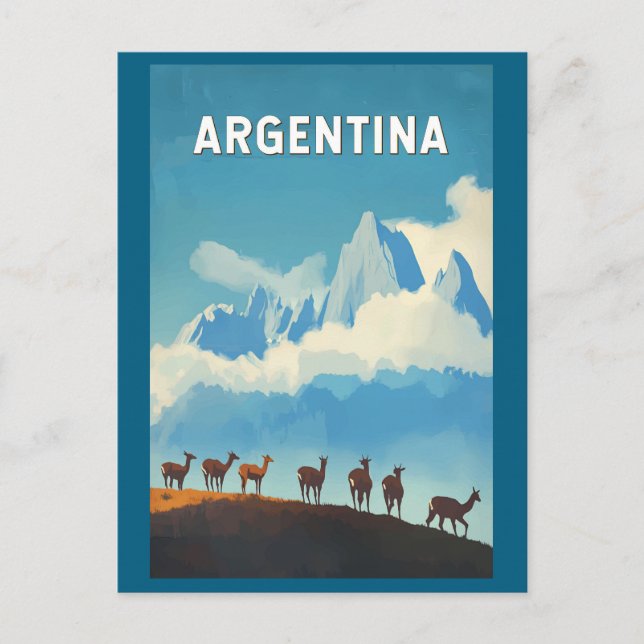 Argentinien Illustration Travel Art Vintag Postkarte (Vorderseite)