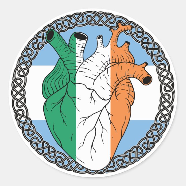 Argentinien Irland Irland Runder Aufkleber (Vorderseite)