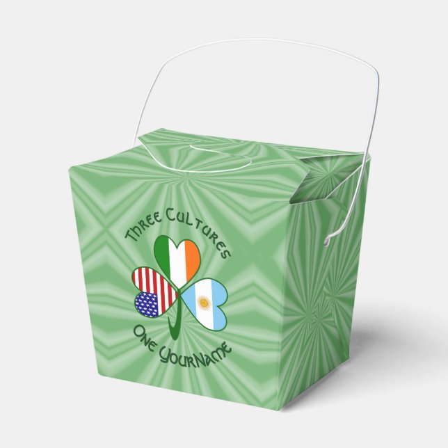 Argentinien Irland USA Kleeblatt Flag Geschenkschachtel (Vorderseite)