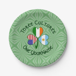 Argentinien Irland USA Kleeblatt Flag Pappteller
