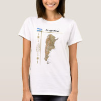 Argentinien Karte + Flagge + T - Shirt