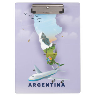 Argentinien Karte Reiseplakat Klemmbrett