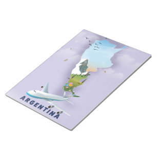 Argentinien Karte Reiseplakat Notizblock