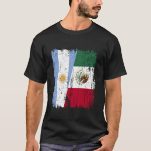 Argentinien Mexiko Halbflagge Argentinisch Mexikan T-Shirt
