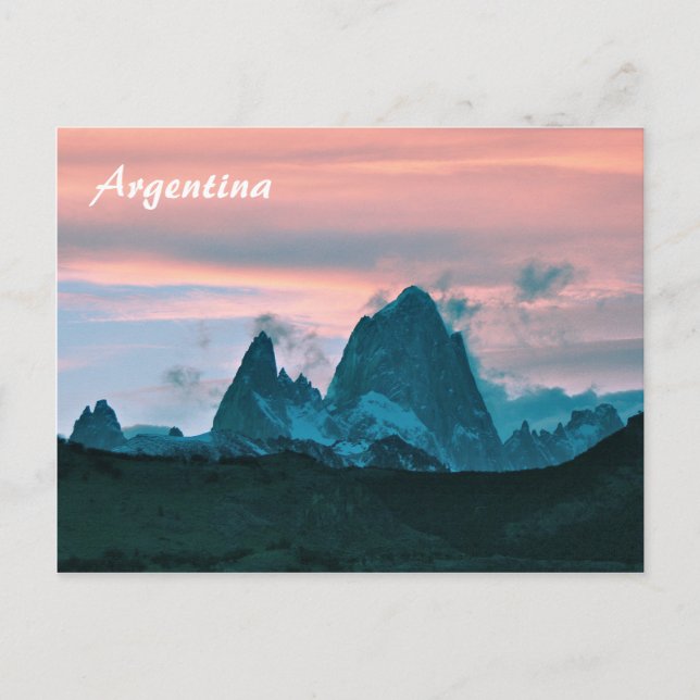 Argentinien: Monte Fitz Roy, Patagonia, bei Dämmer Postkarte (Vorderseite)