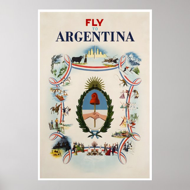 Argentinien Poster Reise Kunst Argentinischer Druc (Vorne)