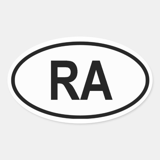 Argentinien ‚RA‘ Ovaler Aufkleber (Vorderseite)