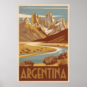 Argentinien Reisekunst Vintag Poster
