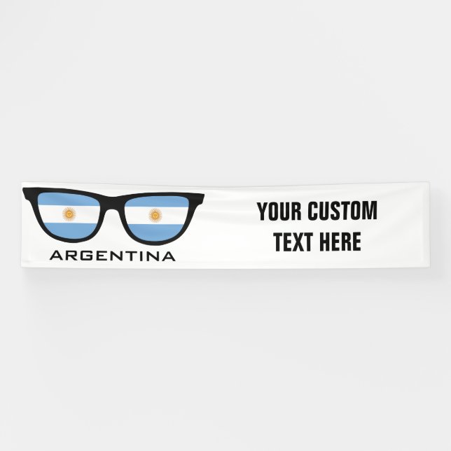 Argentinien Shades benutzerdefinierte Text- und Fa Banner (Horizontal)