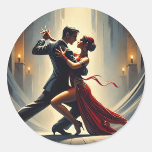 Argentinien Tango Dancing Couple Runder Aufkleber