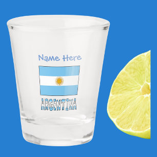 Argentinien und argentinische Flagge Blau Personal Schnapsglas