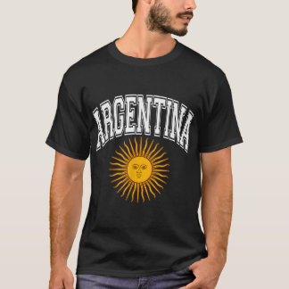 Argentinien Varsity Style Sun von May White Text T-Shirt