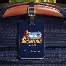 Argentinien Vintag Gaucho mit Fahnenfußball