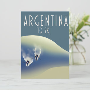 Argentinien Vintages Skipposter Feiertagskarte