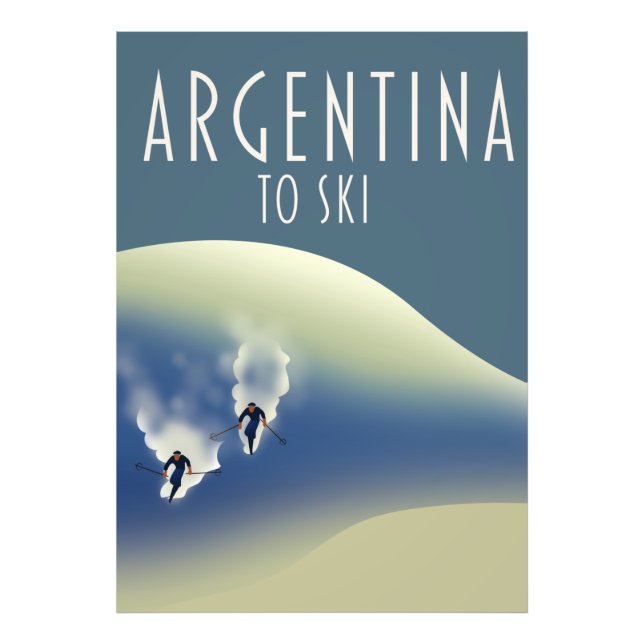 Argentinien Vintages Skipposter Fotodruck (Vorne)