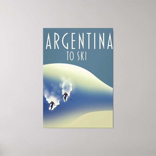 Argentinien Vintages Skipposter Leinwanddruck (Vorderseite)