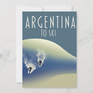 Argentinien Vintages Skipposter Magnet Dankeskarte