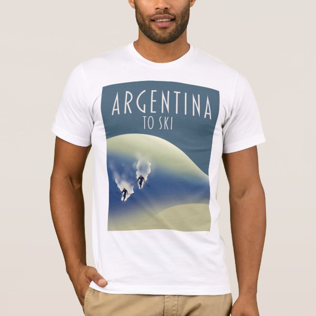 Argentinien Vintages Skipposter T-Shirt (Vorderseite)