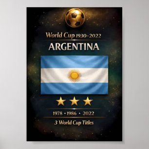 Argentinien Weltmeister 1978, 1986, 2022 Poster