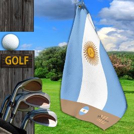 Argentiniens Flagge / Argentinien mit Monogramm Go Golfhandtuch