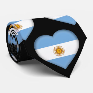 Argentiniens Flaggenfarben Herzmuster Neck Tie Krawatte