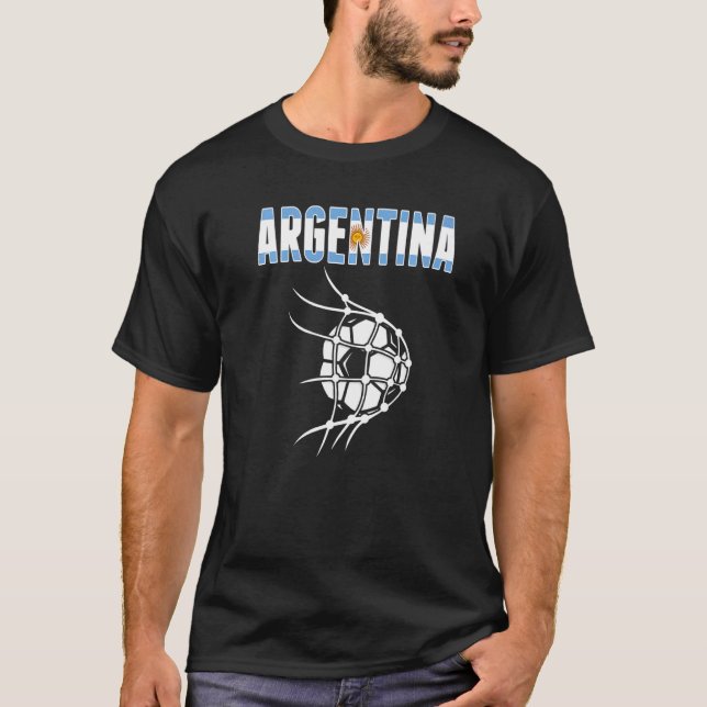Argentiniens Fußballball im Netz unterstützt Argen T-Shirt (Vorderseite)