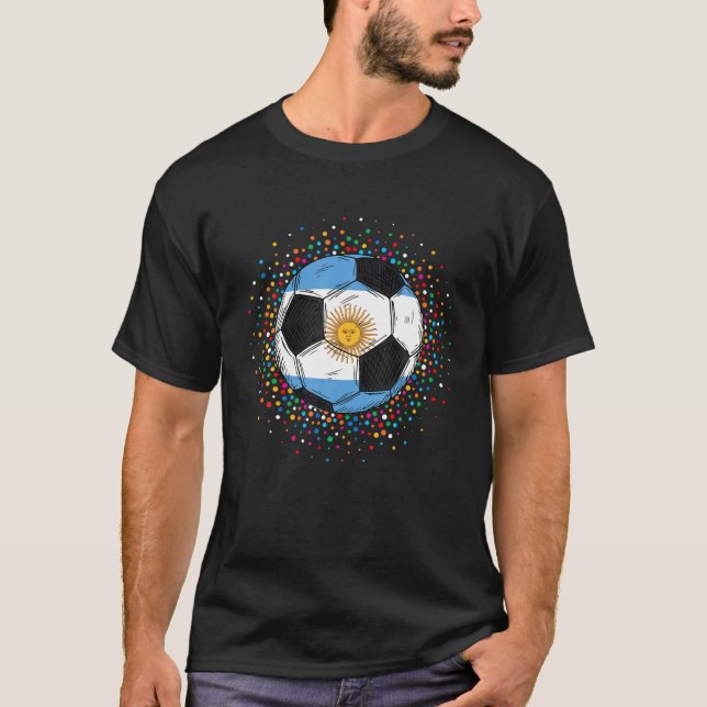 Argentiniens Fußballmannschaft Nationaler Flaggenf T-Shirt (Vorderseite)