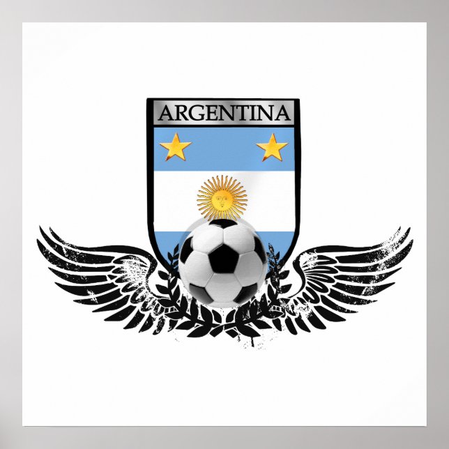 Argentiniens Weltmeister Winged-Futbol-Schild Poster (Vorne)