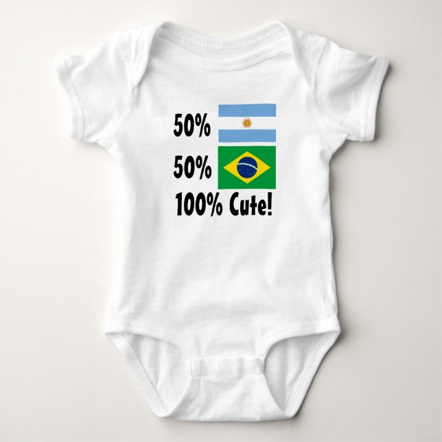 Argentinier 100% 50% Brasilianer-50% niedlich Baby Strampler (Vorderseite)
