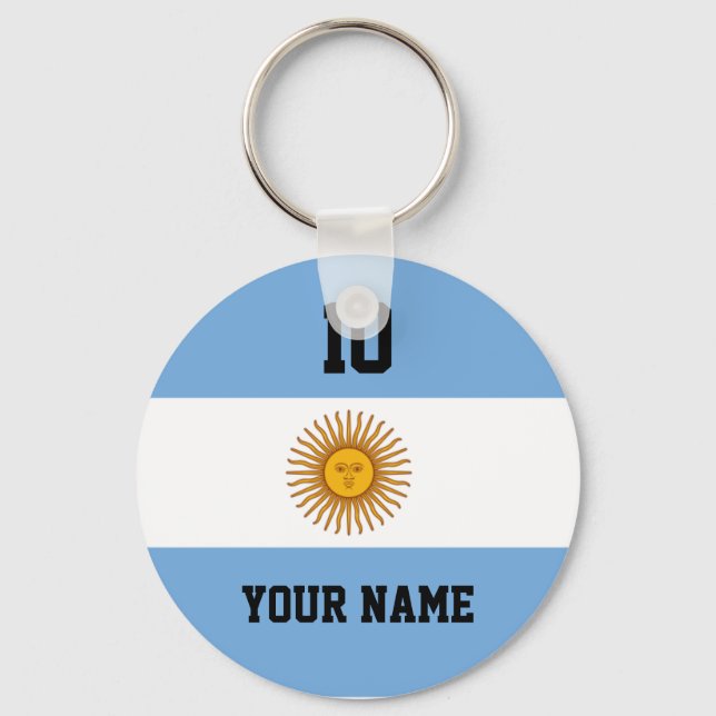 argentinische Flagge Argentiniens individuelle Nam Schlüsselanhänger (Vorderseite)