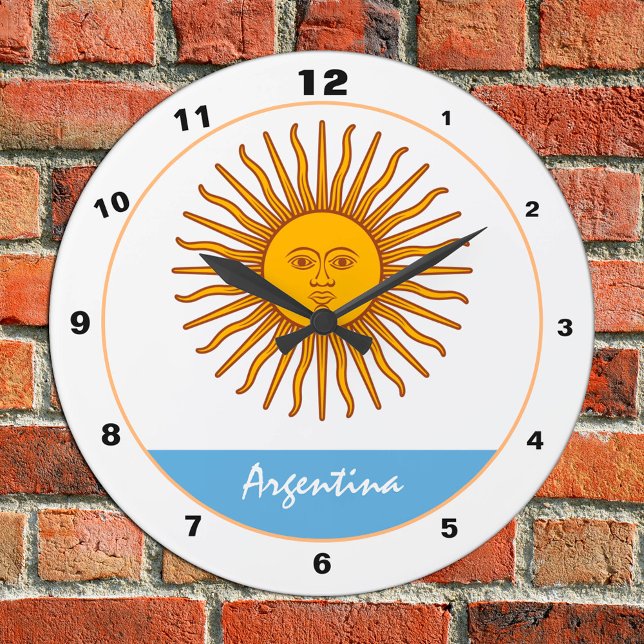 Argentinische Flagge & Argentiniens trendy Mode /D Runde Wanduhr (Von Creator hochgeladen)