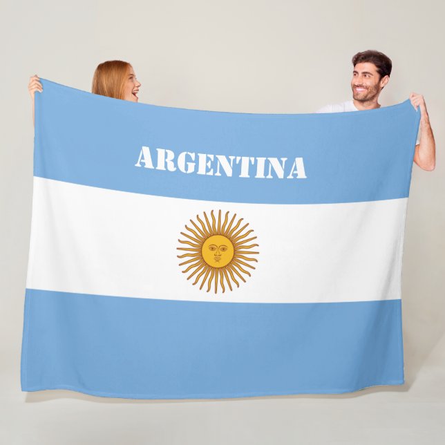 Argentinische Flagge Argentiniischer Fußball Fleecedecke (Beispiel)