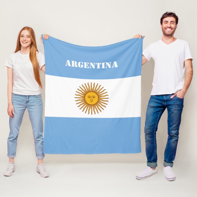 Argentinische Flagge Argentiniischer Fußball Fleecedecke (Beispiel)