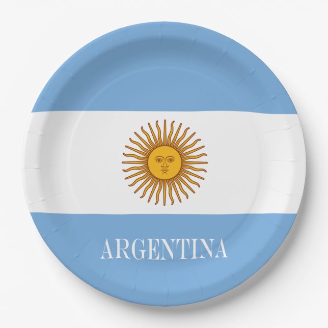 Argentinische Flagge Bandera De Argentina Pappteller (Vorderseite)