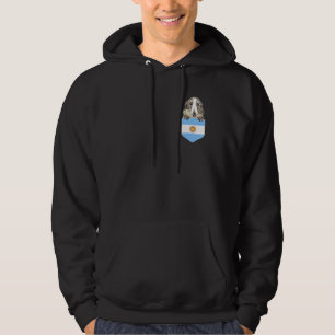 Argentinische Flagge Borzoi Hund in Pocket Hoodie