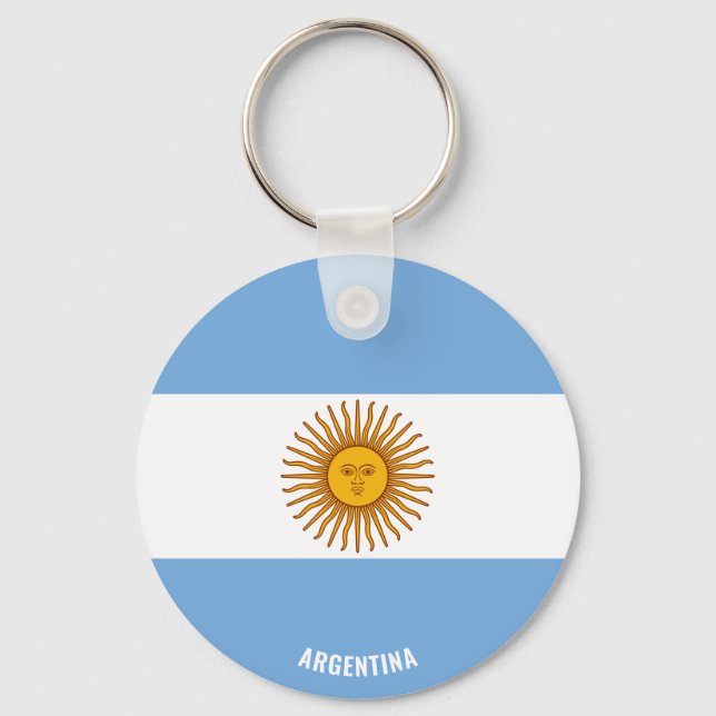 Argentinische Flagge Charming Patriotic Schlüsselanhänger (Vorderseite)