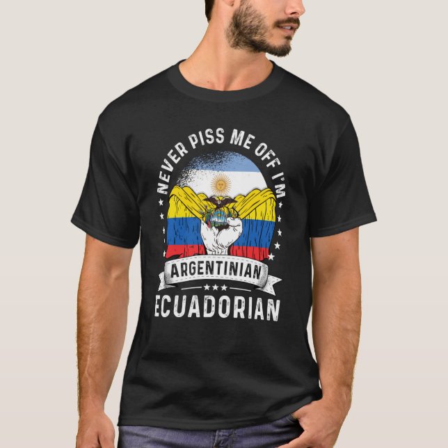 Argentinische Flagge Ecuador Grosser Spaß Bürger P T-Shirt (Vorderseite)
