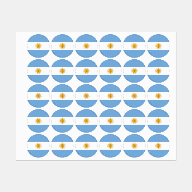 Argentinische Flagge Etiketten (Blatt)