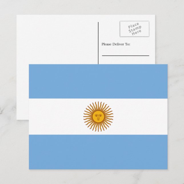 Argentinische Flagge, Flagge Argentiniens Postkarte (Vorne/Hinten)