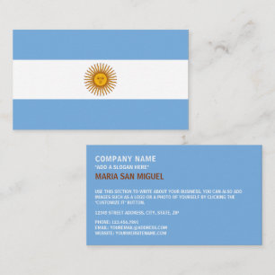 Argentinische Flagge, Flagge Argentiniens Visitenkarte