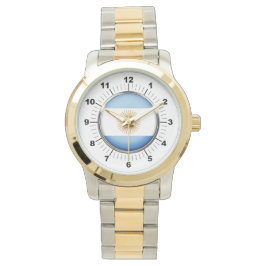 Argentinische Flagge für Männer - Zwei-Tonen-Uhr Armbanduhr